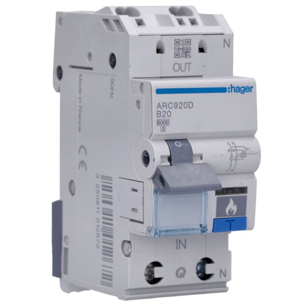 Hager ARC920D AFDD mit LS 1-polig +N 6kA B-20A 2M