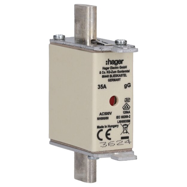 Hager LNH0035M NH-Sicherung NH000 gG 500V 35A K-Melder
