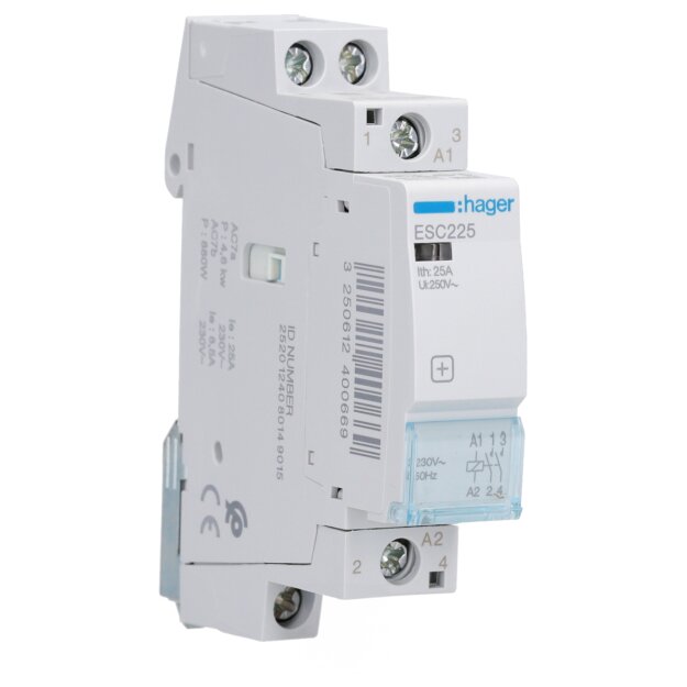Hager ESC225 InstallationsSchütze 25A 2S 230V