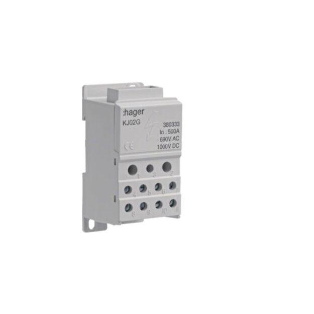 Hager KJ02G Verteilerblock 500A 1-polig für Flachkupfer