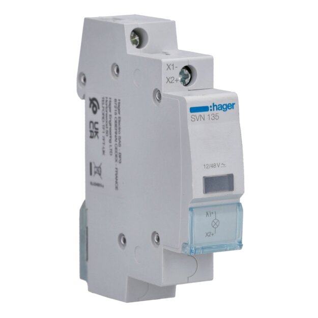 Hager SVN135 LED Leuchtmelder Klar 12+48V AC+DC 1-polig LE