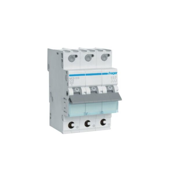 Hager MCS313 LS-Schalter 3-polig 6kA C-13A 3M QC