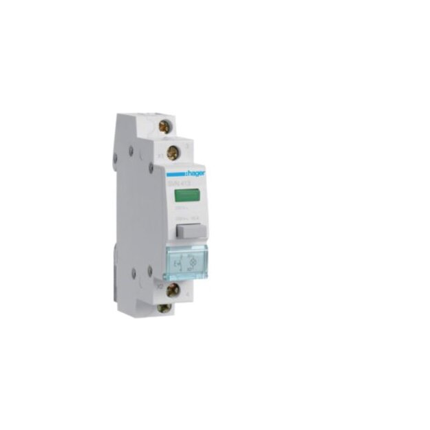 Hager SVN413 Druckschalter 16A 1S 230V AC LM Grün 1-polig LE