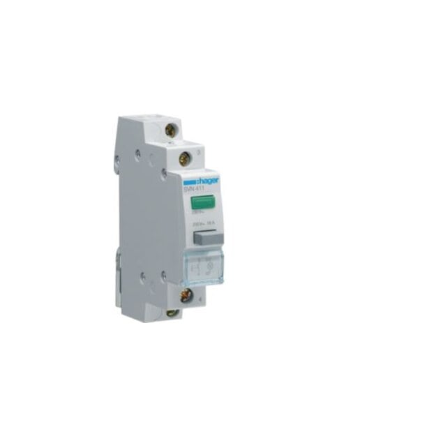 Hager SVN411 Taster 16A 1S 230V AC Leuchtmelder Grün 1-polig LE
