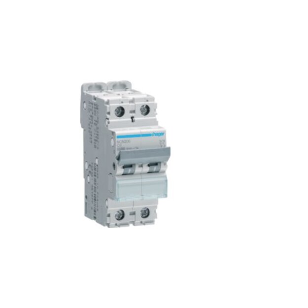 Hager NCN206 LS-Schalter 2-polig 10kA C-6A 2M