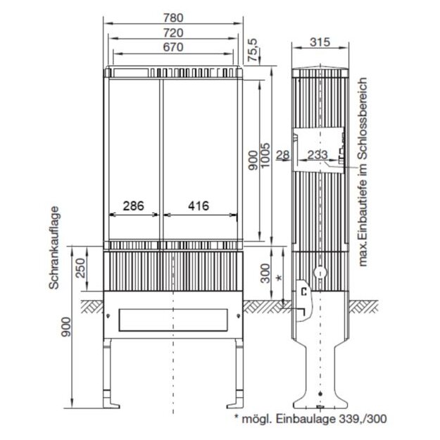 Hager ZAL101V Kabelverteilerschrank Gr. 1/1005 asymmetrische Tür
