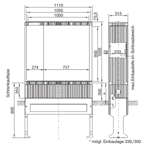 Hager ZAL102V Kabelverteilerschrank Gr. 2/1005 asymmetrische Tür