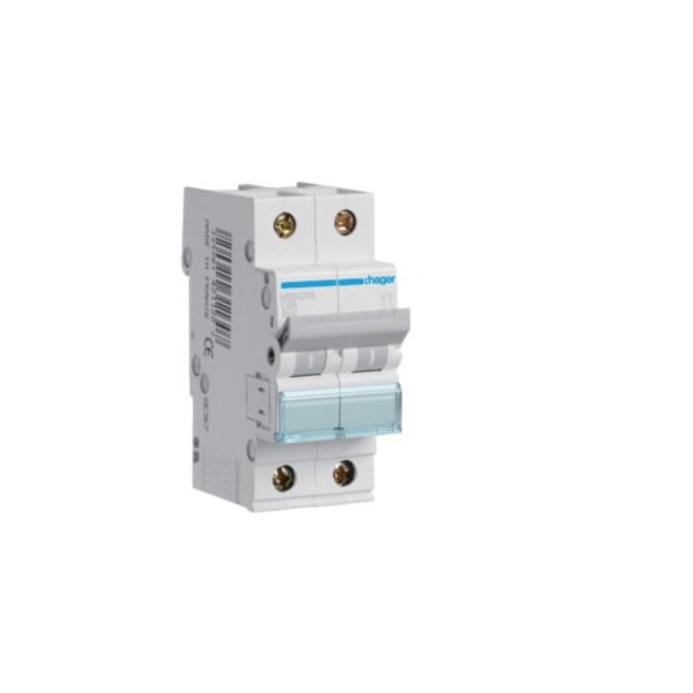 Hager MBN206 LS-Schalter 2-polig 6kA B-6A 2M