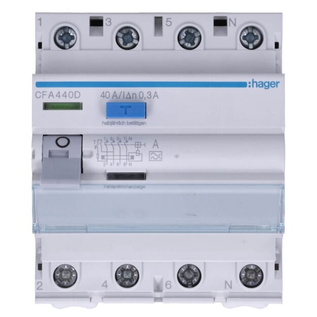 Hager CFA440D FI-Schalter 4-polig 6kA 40A 300mA Typ A
