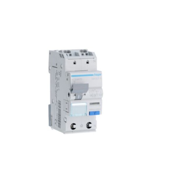 Hager ACS967D FI-LS 1-polig +N 127V 6kA C-16A 10mA Typ A QC