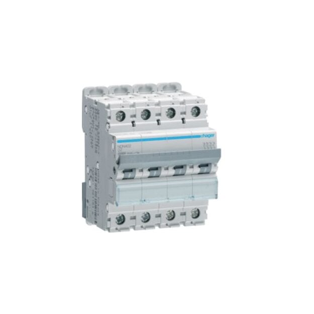 Hager NDN402 LS-Schalter 4-polig 10kA D-2A 4M