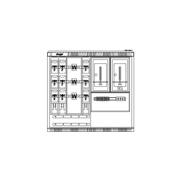 Hager ZAW102AH1 Wandlermessschrank bis 250A TN-S Netz