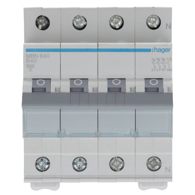 Hager MBN640 LS-Schalter 3-polig +N 6kA B-40A 4M