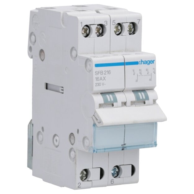 Hager SFB216 Gruppenschalter 16A 2S 230V AC 2-polig LE