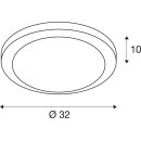 SLV 155236 Deckenleuchte MELAN rund alu brushed sat. Glas...