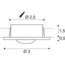 SLV 112242 LED-Deckeneinbaustrahler rund silber metallic 1W ww 3000K