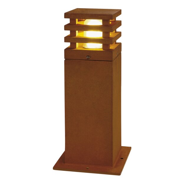 SLV 229420 Pollerleuchte RUSTY SQUARE 40 eisen rost E27 11W IP55