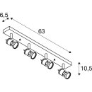 SLV 147444 Wand- / Deckenleuchte ASTO IV alu-brushed 4xGU10 Spot 75W