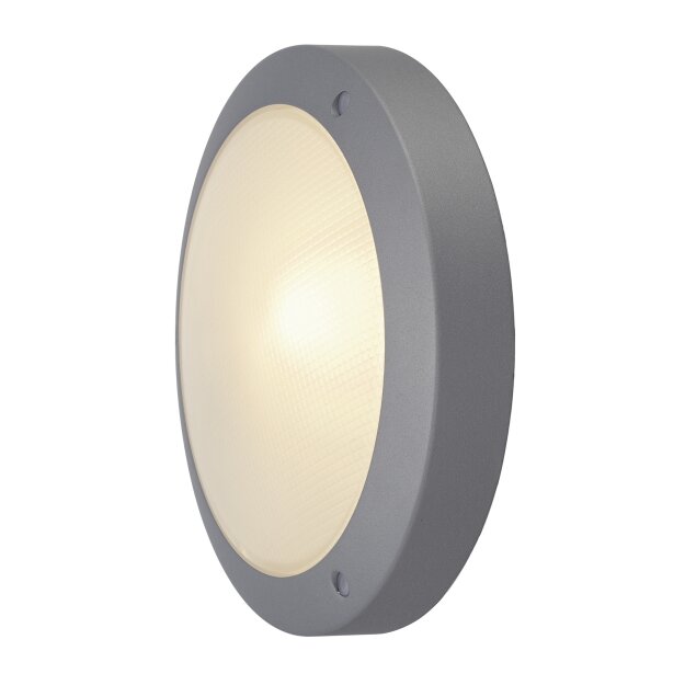 SLV 229072 Wand- / Deckenleuchte BULAN rund grau E14 60W sat. Glas