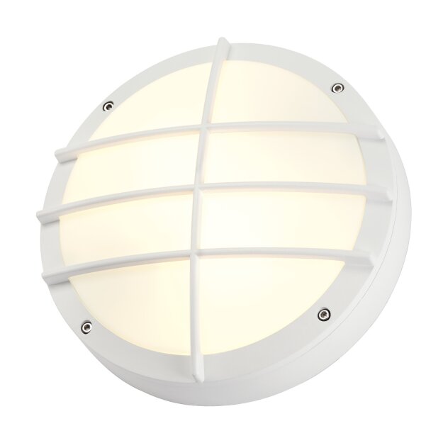 SLV 229081 Wand- / Deckenleuchte BULAN GRID rund weiss E27 2x 25W