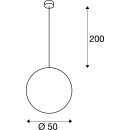 SLV 165400 Pendelleuchte ROTOBALL E27 grau /ws 24W