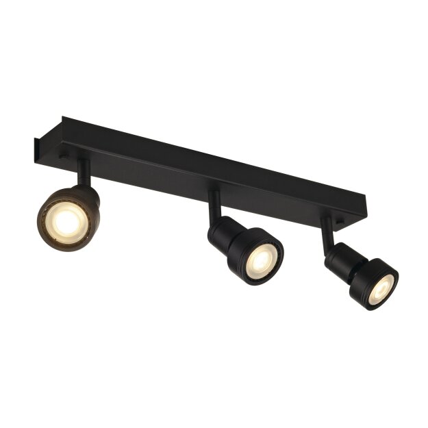 SLV 147380 Deckenleuchte PURI 3 mattschwarz 3xGU10 3x50W mit DR