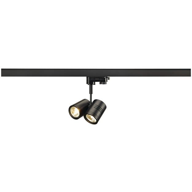 SLV 152230 Stromschienenstrahler BIMA II schwarz 2xGU10 50W 3P.-Adapter