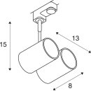 SLV 152230 Stromschienenstrahler BIMA II schwarz 2xGU10 50W 3P.-Adapter