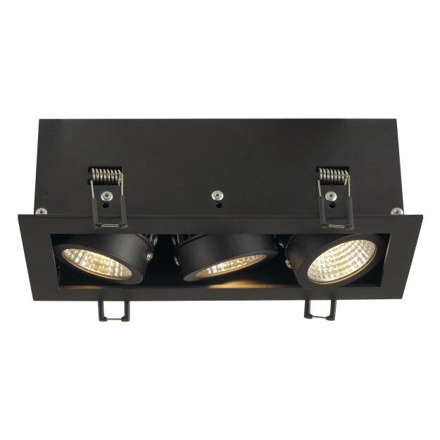SLV 115720 LED-Deckeneinbaustrahler-Set KADUX Triple DL schwarz 38° 22W 3000K