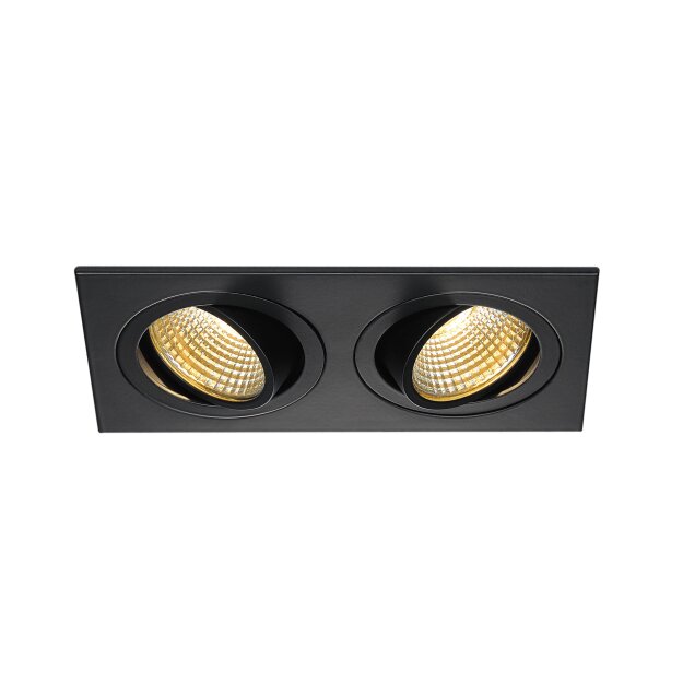 SLV 113890 LED-Deckeneinbaustrahler-Set NEW TRIA 2 SQUARE sw 2x6W 38° 2700K