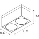 SLV 117110 LED-Deckenleuchte KARDAMOD SURFACE ES111 eckig schwarz max2x75W