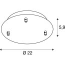 SLV 132610 Rosette 3 Ausgänge rund schwarz...