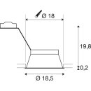 SLV 113171 LED-Deckeneinbaustrahler HORN-T QPAR111 weiss GU10 max. 50W