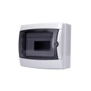 Voxura Aufputz Feuchtraum Verteiler 1-reihig IP65 8 Module, Tür transparent
