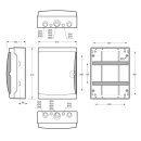 Voxura Aufputz Feuchtraum Verteiler 2-reihig IP65 26 Module