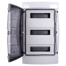 Voxura Aufputz Feuchtraum Verteiler 3-reihig IP65 42 Module, Tür transparent