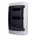Voxura Aufputz Feuchtraum Verteiler 3-reihig IP65 42 Module, Tür transparent