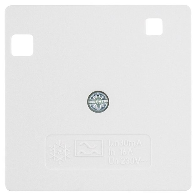 Berker 14961909 Zentralstück für FI-Schutzschalter System 50x50 mm Polarweiß matt/Samt