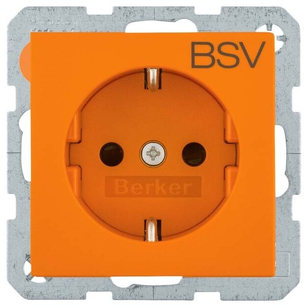 Berker 47231917 Steckdose SCHUKO Aufdruck BSV erhöhter Berührungsschutz S.1/B.3/B.7 matt Orange