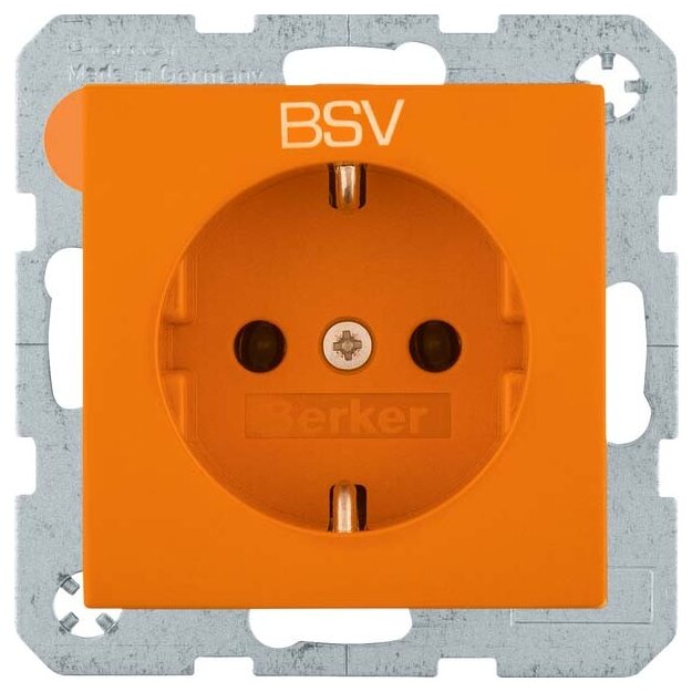 Berker 47236017 Steckdose SCHUKO Aufdruck BSV erhöhter Berührungsschutz Q.x samt Orange