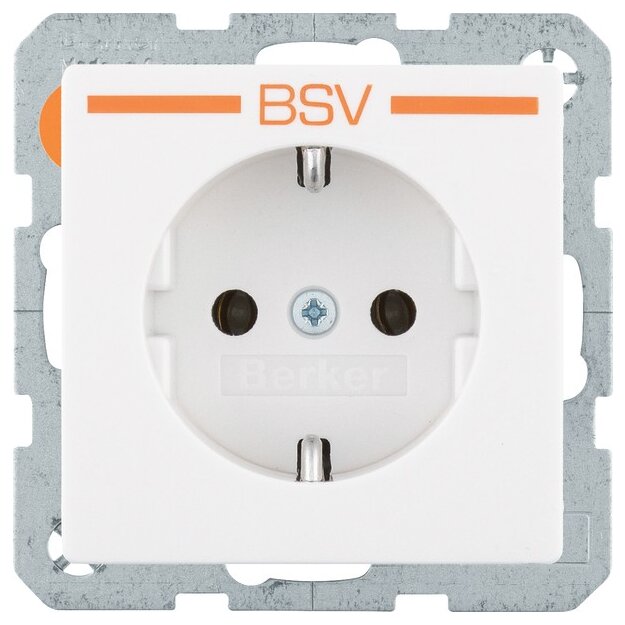 Berker 47436069 Steckdose SCHUKO Aufdruck BSV Q.x Polarweiß samt