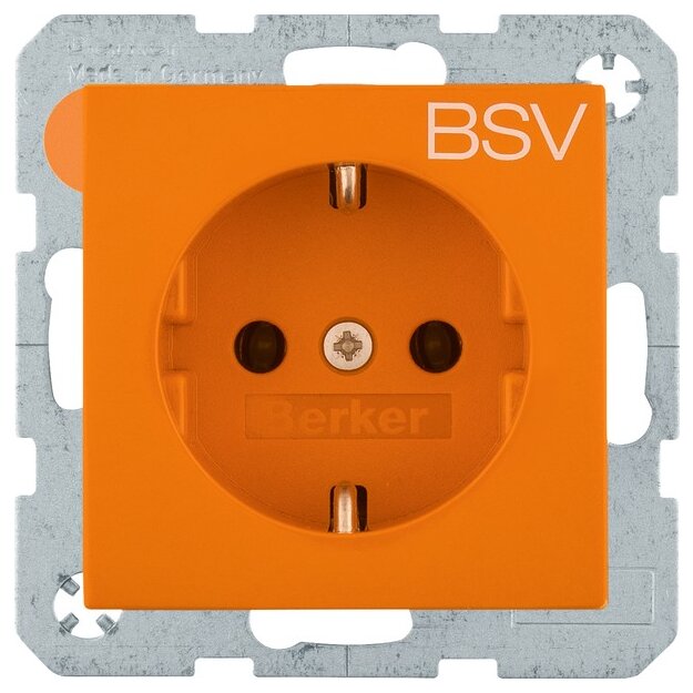 Berker 47438917 Steckdose SCHUKO Aufdruck BSV S.1/B.3/B.7 glänzend Orange