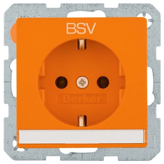 Berker 47506024 Steckdose SCHUKO Aufdruck BSV Beschriftungsfeld Q.x Orange samt