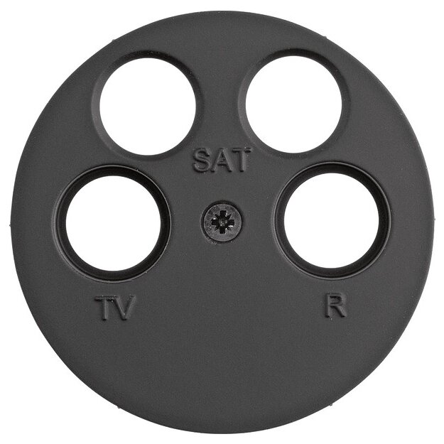 Berker MAN0102317 Zentralstück für Antennen-Steckdose 4-Loch (Ankaro) Serie 1930 Schwarz softtouch