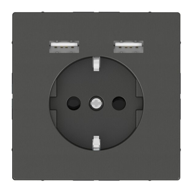 Merten MEG2366-6034 Schuko Steckdose mit USB Ladegerät Anthrazit System Design