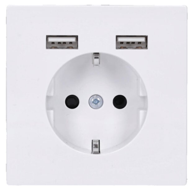 Merten MEG2366-6035 Schuko Steckdose mit USB Ladegerät Lotosweiß System Design
