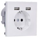 Merten MEG2366-6035 Schuko Steckdose mit USB Ladegerät Lotosweiß System Design