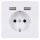 Merten MEG2366-6035 Schuko Steckdose mit USB Ladegerät Lotosweiß System Design