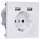Merten MEG2366-6035 Schuko Steckdose mit USB Ladegerät Lotosweiß System Design