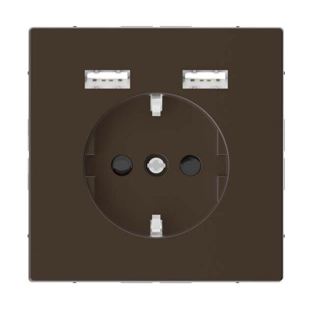 Merten MEG2366-6052 Schuko Steckdose mit USB Ladegerät Moccametallic System Design